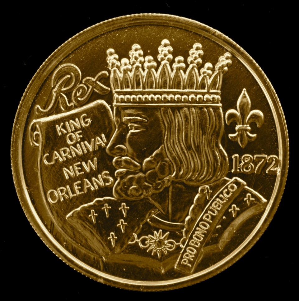 2006 6 pieces REX doubloons gold colored New Orleans Mardi Gras, 